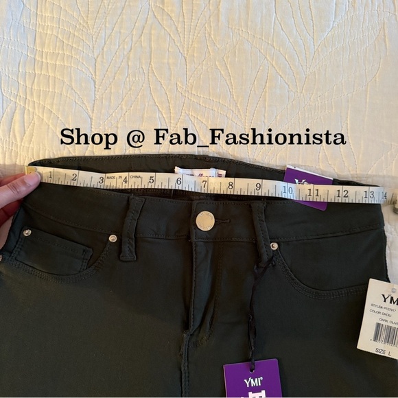Olive green fleece lined Jeggings - Picture 8 of 10